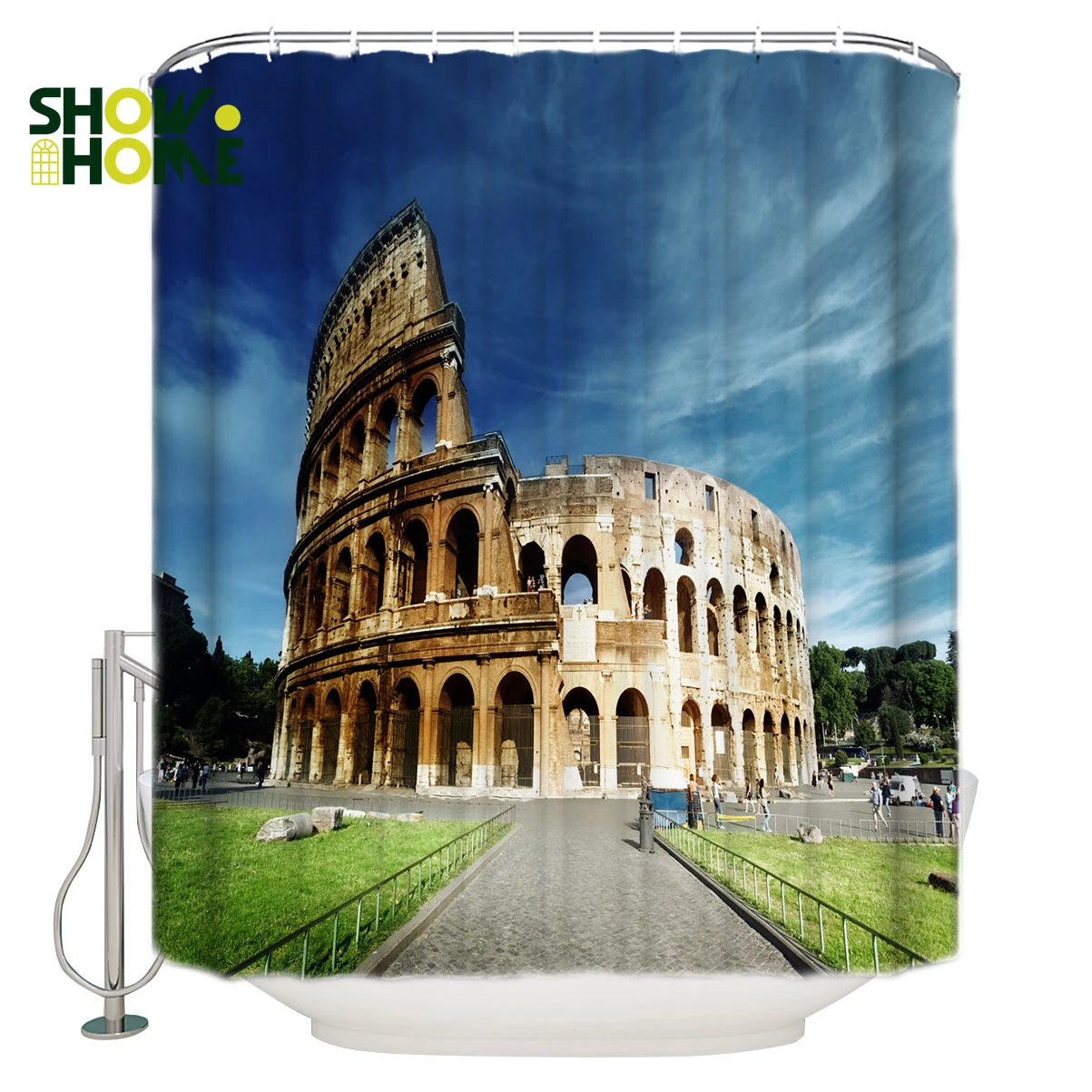 Showhome Shower Curtain Rome Colosseum Shower Curtain Bathroom Decor Shower Curtains Aliexpress