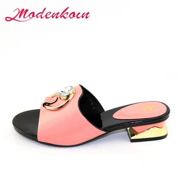 

2020 New Arrival Peach Slip Women Pumps African Shoes for Parties Wedding Sexy Pumps for Women African Ladies Party Shoes