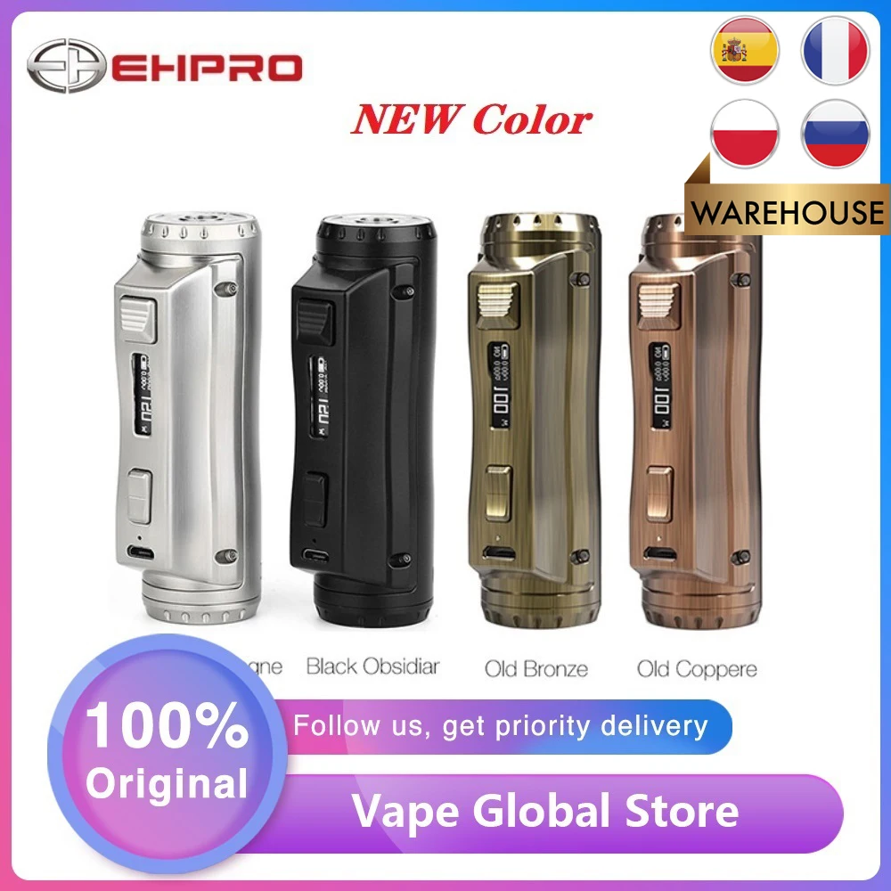 Новый оригинальный бокс-мод Ehpro Cold Steel 100 TC 120 Вт электронная сигарета вейп-мод с
