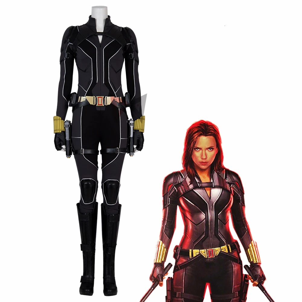 Movie Black Widow Cosplay Costume Carnival Halloween Outfit Natasha Romanoff Jumpsuit Fancy Accessories Boots Custom made