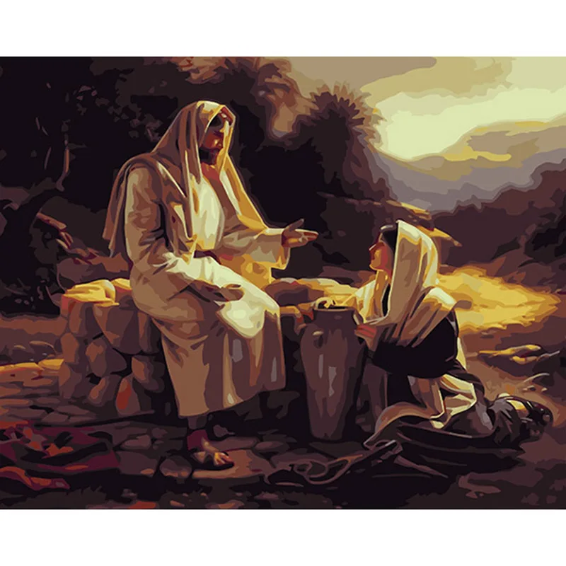 

Figure Oil Paintings,Painting By Numbers,Drawing By Numbers For Adults,Paint By Number Jesus Church Wall Art Pictures Home Decor