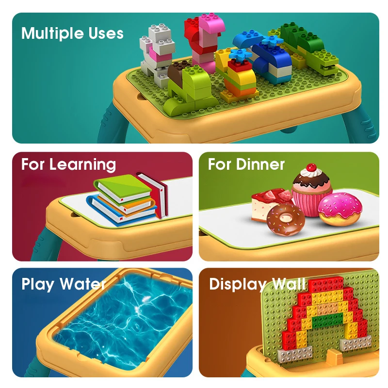 360Pcs Big Size Brick Colorful Bulk Bricks Baseplates DIY Building Blocks Compatible Duploe Block Toys For Children