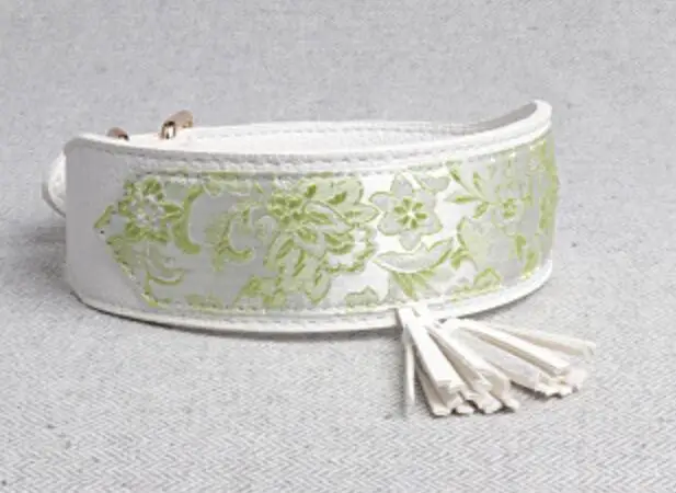 Китайский традиционный корт стиль вышивка материал Pet воротник - Цвет: White-green