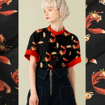 

Digital printing natural silk fabric 16 mm silk crepe fabric meter anti-wrinkle shirt dress fabric wholesale silk cloth