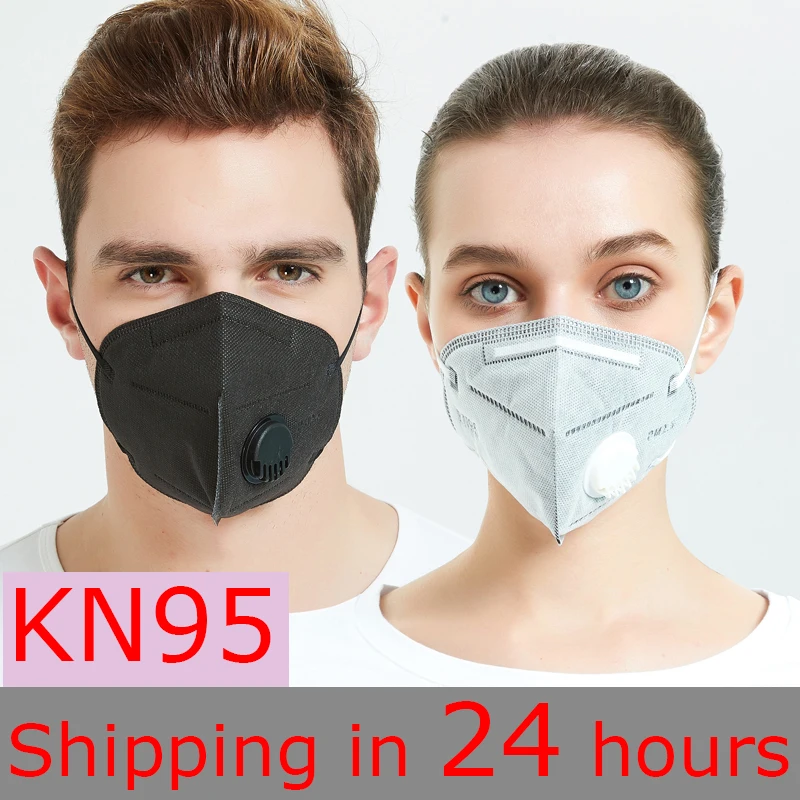 

KN95 5 Layer Activated carbon Face Masks with valve PM2.5 Replacement filter Activated carbon N95 Anti Dust Mouth Masks