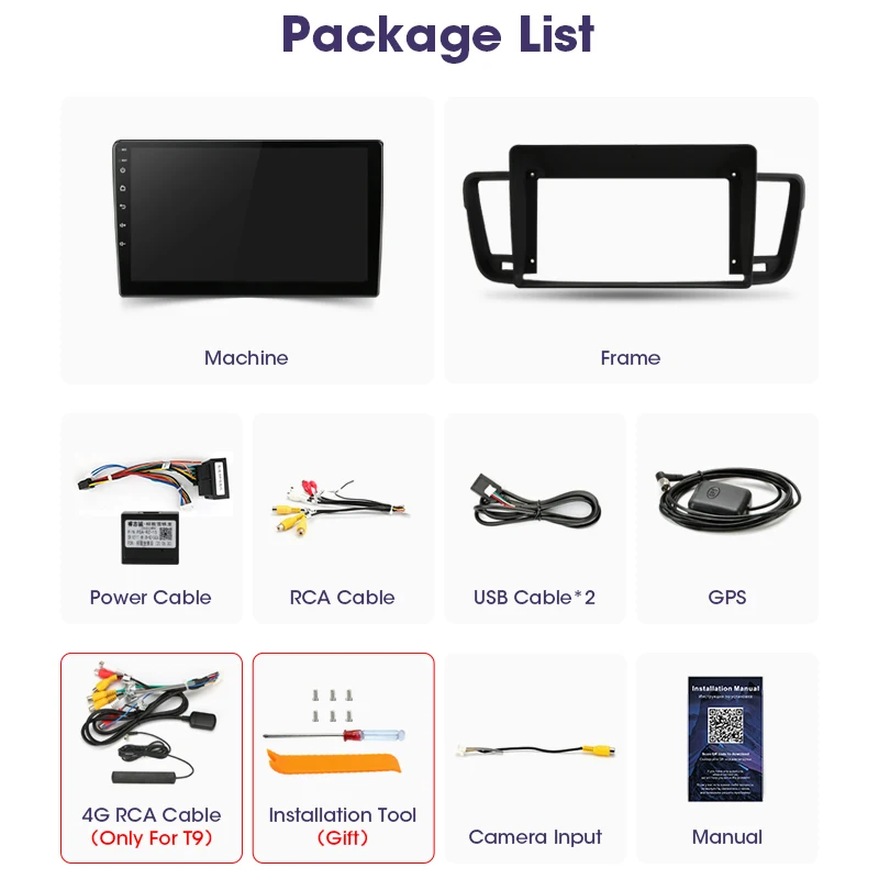 JMCQ 2Din 2G+32G Android 10 4G+WiFi DSP CarPlay Car Radio Multimedia Video Player For Peugeot 508 2011-2018 Navigation GPS 2 din