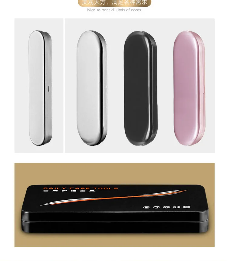 4 pcs pin box Толчок для сухой кожи из нержавеющей стали, зажим с двойной головкой для разгрузки омертвевшей кожи, резиновый клей для ногтей, стальной зажим для мозолей, инструменты для ногтей - Color: 4 pcs pin box