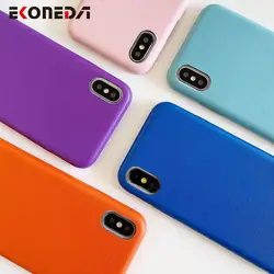 EKONEDA Премиум PU кожаный чехол для iPhone 11 Pro Max XR чехол карамельный цвет простой чехол для iPhone 7 6S 8 Plus X XS Max чехол