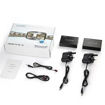 

LESHP 60m/200ft HDMI Extender Transmitter and Receiver Set Bi-directional IR 3D HDMI Loop Out with Dual IR Control