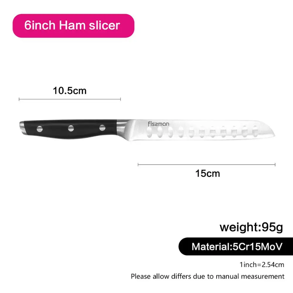 FISSMAN Demi Chef серии немецкие Стальные Кухонные ножи Утилита шеф повара Santoku Cheese