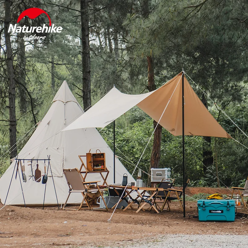 Палатка Naturehike шестигранная хлопок защита от солнца дождь навес для отдыха на