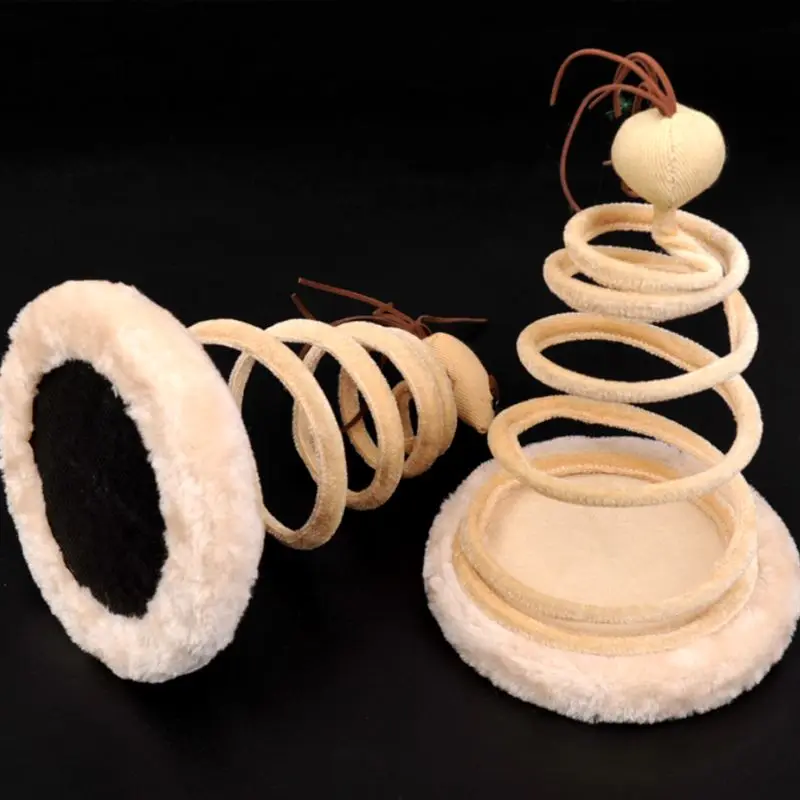 New Cute Funny Cat Toy Spiral Spring Tray Cats Pet Playing Training Supplies M0XD
