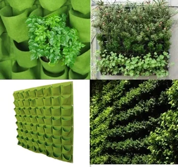 

2/3/4/6/9/36/49/64 Pockets Wall Hanging Planting Bags Green Grow Bag Planter Garden Vegetable Living Garden Bag Home Supplies