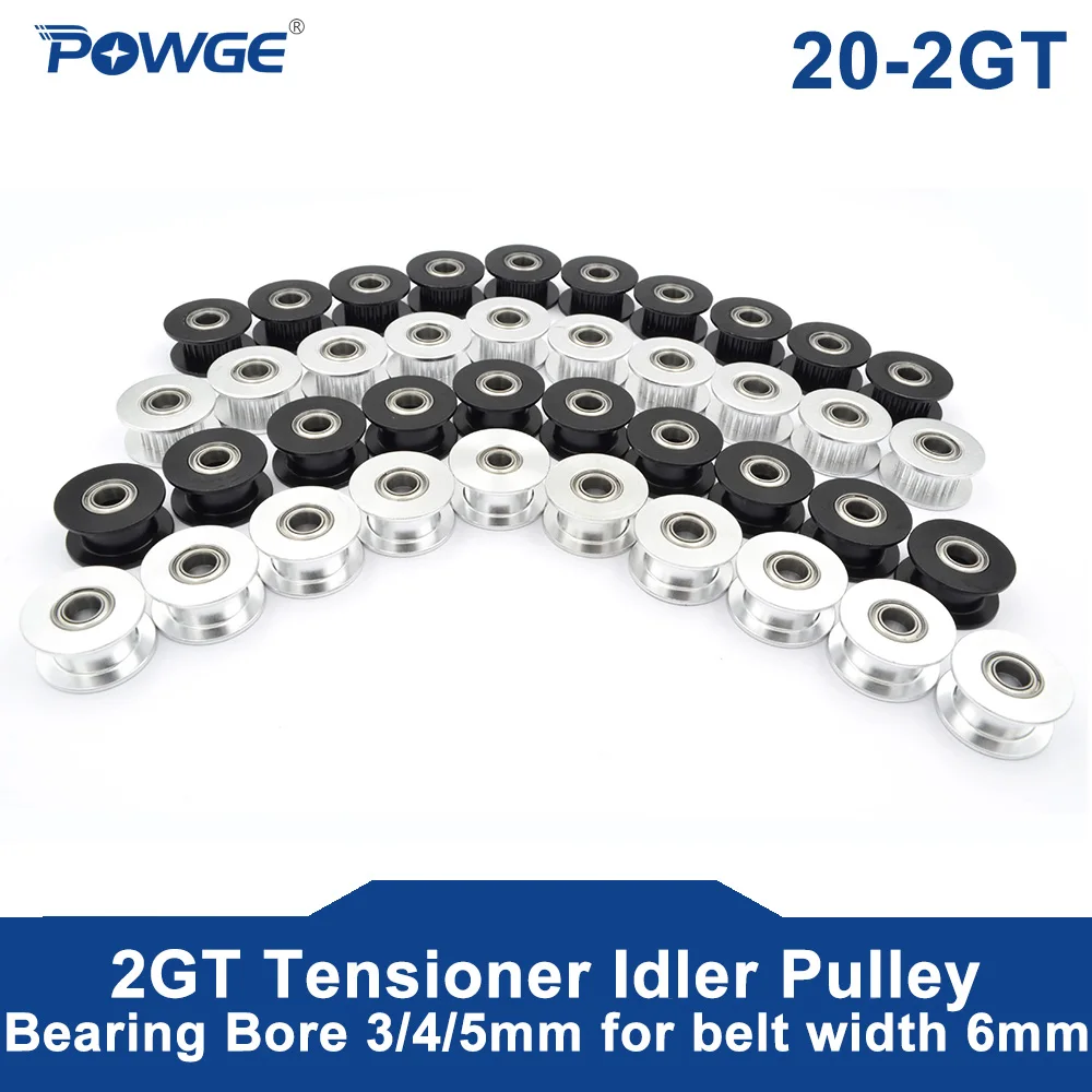 Details about   10pcs 2m 2gt 20 Teeth Idler Pulley Bore 5mm Bearing For Gt2 Open Belt Width 10mm 
