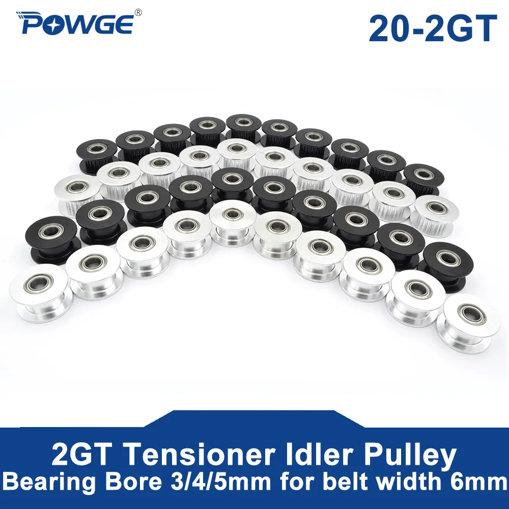 POWGE 10 шт длина 2 м 2GT 20 Зубы синхронное колесо Натяжной шкиф с Диаметр 3/4/5 мм
