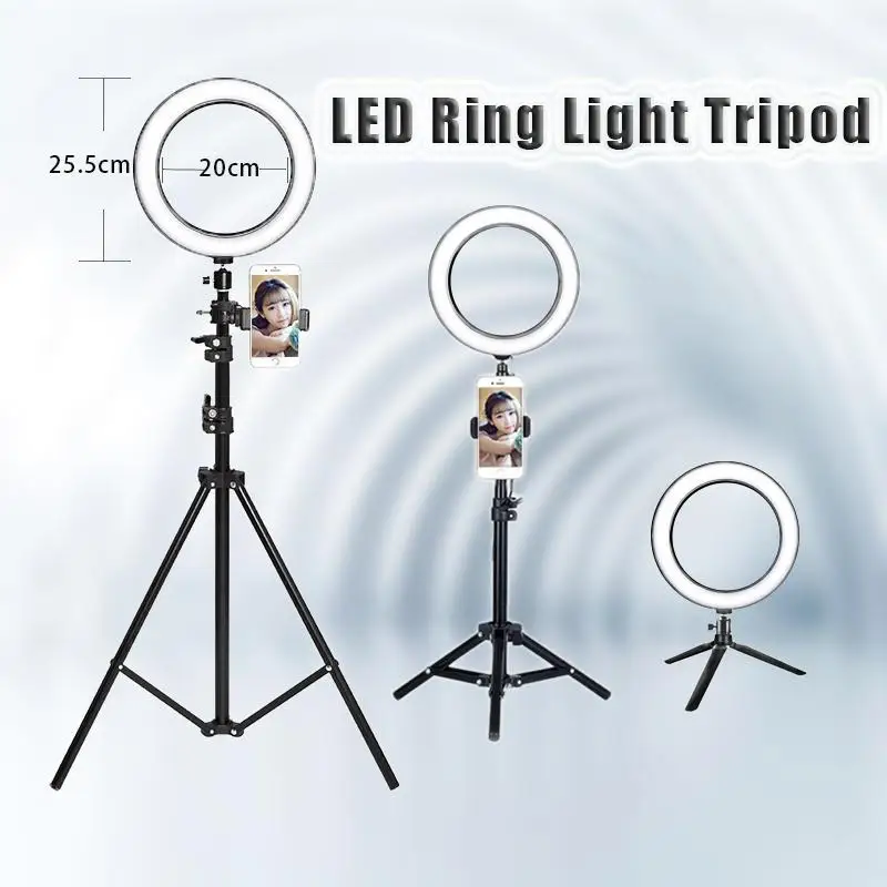 

10'' 26CM Photography LED Selfie Ring Light three-speed cold and warm stepless Lighting Dimmable with USB Plug Lamp
