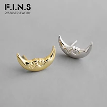 F.I.N.S шикарные серьги из стерлингового серебра S925 пробы, женские лунные серьги в виде лица, Мода 925, серебряные женские ювелирные изделия для костюма