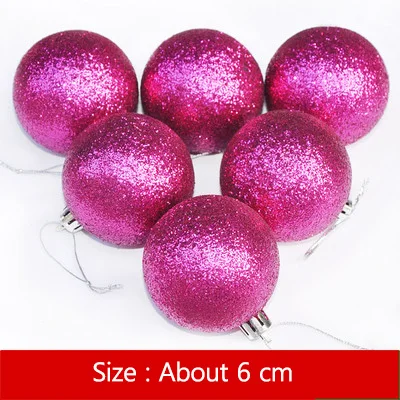 6CM-Purple Glitter Strongwell 6 шт. елка на Рождество украшение для дома DIY Рождество День рождения Свадьба год елочный шар висячие украшения вечерние - Цвет: 6CM-Purple Glitter