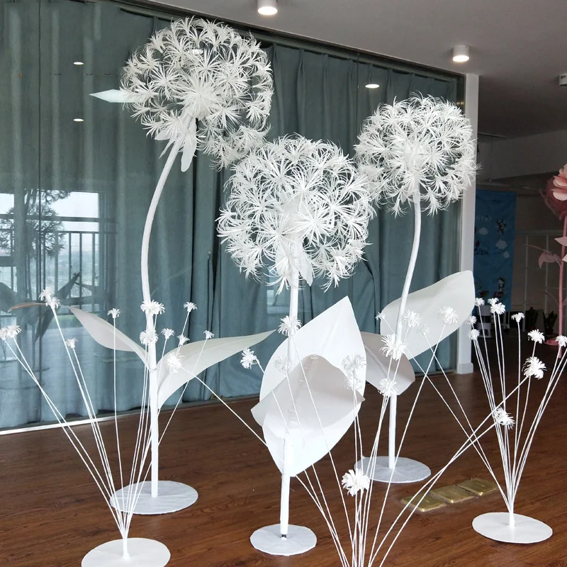 Gran DIY flores de papel artificiales diente león falsas boda Decoration ventana camino Fondo diseñ | Дом и сад