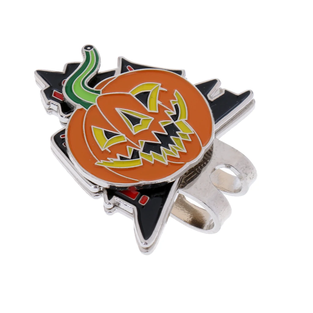 Sturdy Funny Halloween Pumpkin Magnetized Hat Cap Clip-on Golf Marker Golf Accessories