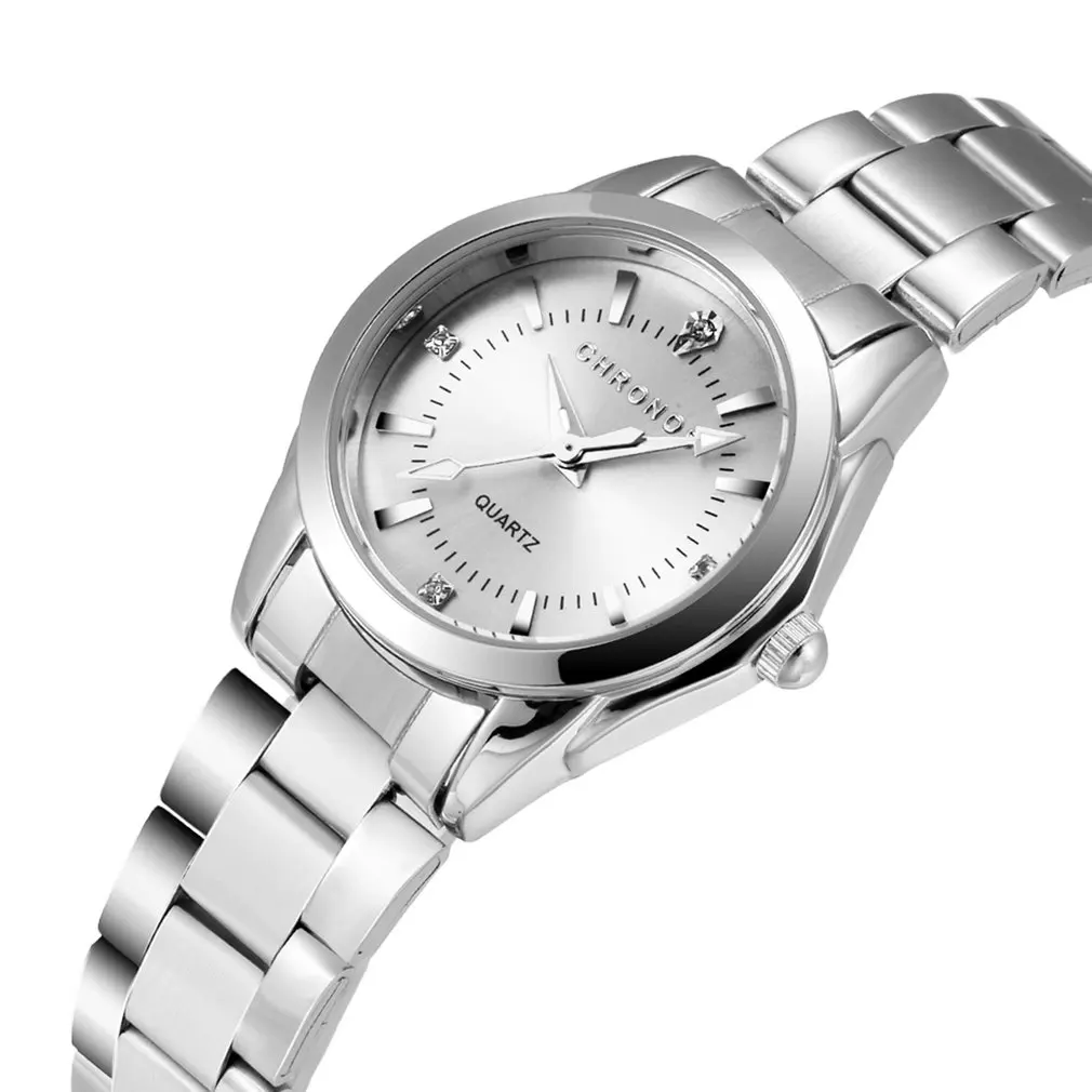 Female Daily Waterproof Quartz Movement Wrist Watches Business Watch Pointers Wrist Clock Stainless Steel Watchband