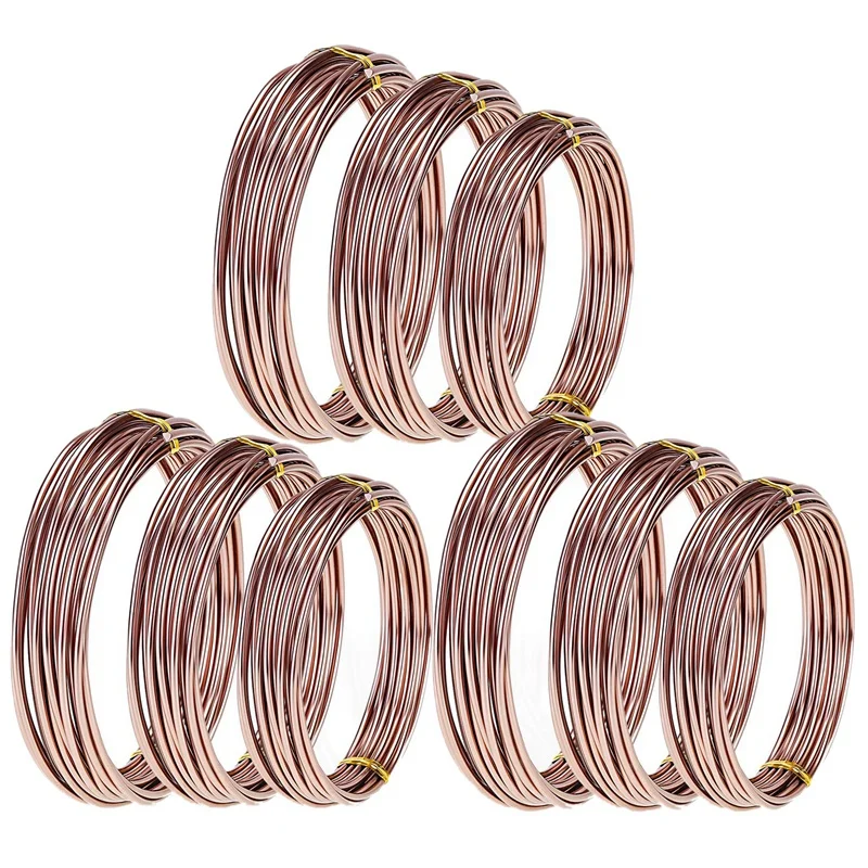 Bonsai Wires Anodized Aluminum 3 Sizes (1.0 Mm,1.5 Mm,2.0 Mm) 9 Rolls Total 147 Feet