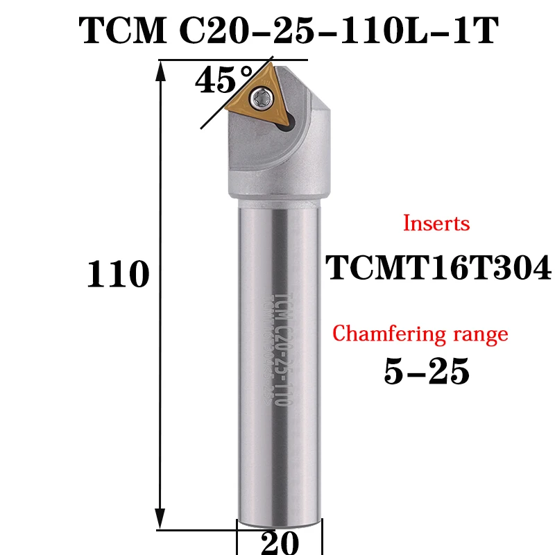 Fraise à chanfreiner et de centrage 45° – pour plaquettes TC