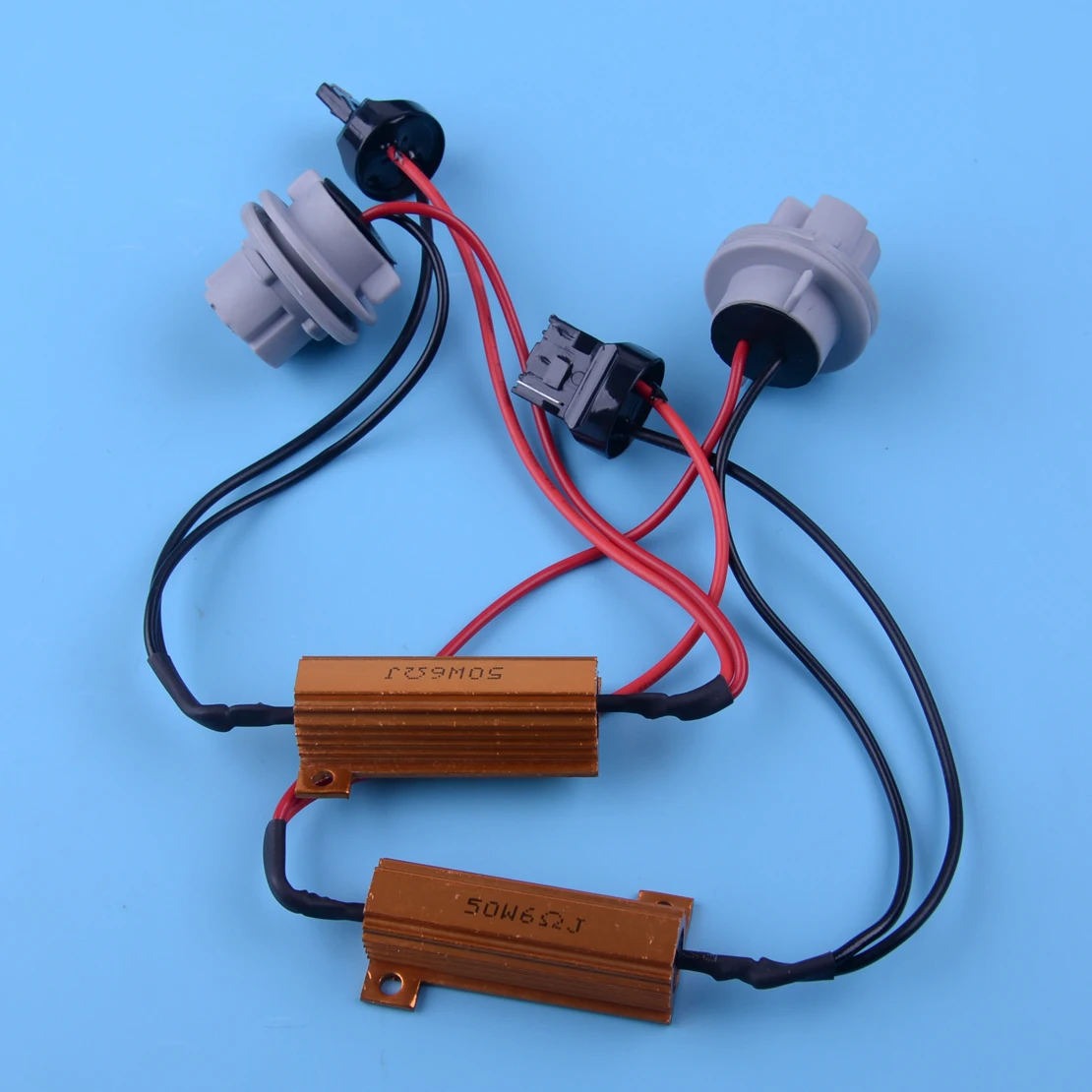 

DWCX 2pcs Universal 7440 T20 6ohm Load Resistor Wiring Harness LED Bulb Anti Flicker Decoder Warning Canceller 12V 50W