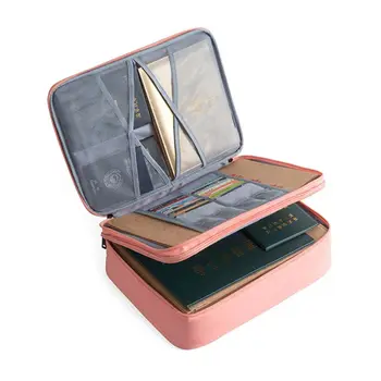 

Double Layer Document Ticket Bag Zipper Storage Large Capacity Certificates File Pocket