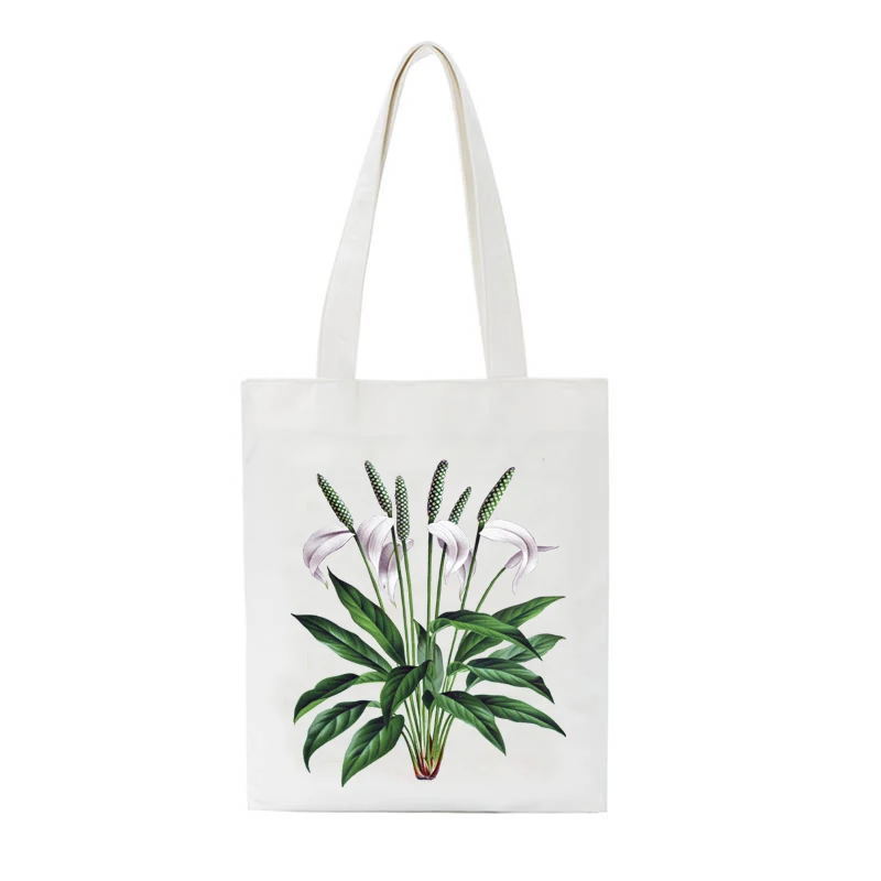 

SCCFMM Cotton Travel Casual Shopping Bag Tote Fashion Flower Printing Teenager Students School Bag Girls