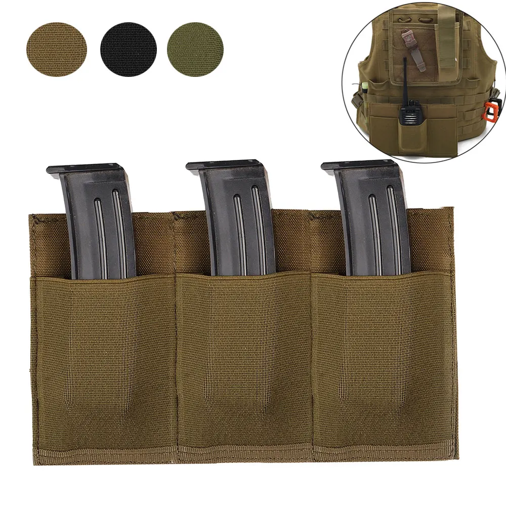 Tactical Molle Magazine Pouch Quick Release Triple Mag Bag Universal Elastic Flashlight Radio Holder Case Hunting Cartridge | Спорт и