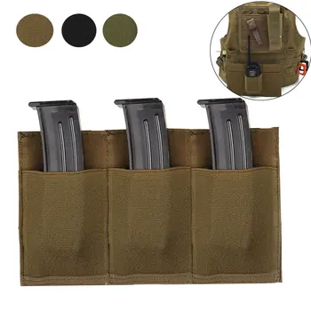 

Tactical Molle Magazine Pouch Quick Release Triple Mag Bag Universal Elastic Flashlight Radio Holder Case Hunting Cartridge Bag