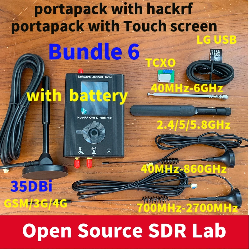 PORTAPACK с 2020 11 мигающей прошивкой Mayhem + HACKRF ONE от 1 МГц до 6 ГГц SDR 1000 ppm TXCO аккумулятор