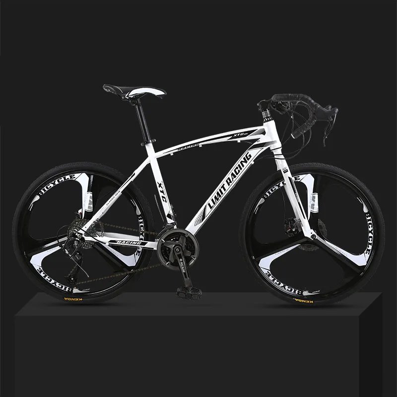 Clearance 26-inch 27 Speed Road Bicycle Dead-Flying Front and Rear Mechanical Disc Brake Three-blade wheel Solid Tire Student Adult 1