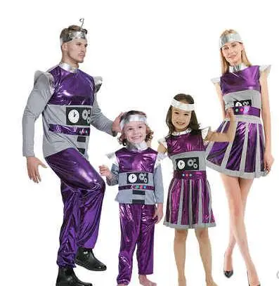 Новинка фиолетовая одежда для косплея роботов инопланетянина космонавта костюм
