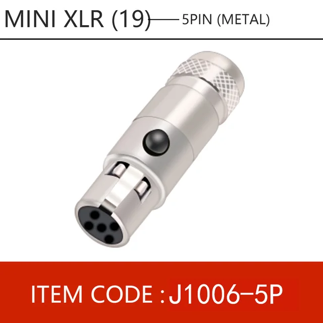 1pc Mini XLR 3 4 5 6 Pin Female Plug Small XLR Audio Microphone Connector MIC for Cable Soldering Straight 1x5 pin