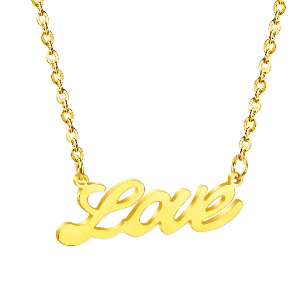 LUXUKISSKIDS Новый 316L Нержавеющая сталь слово и надписью Love для папы подвеска ожерелье