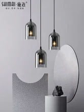 

Nordic Modern Minimalist Bedroom Bar Coffee Shop Restaurant Small Pendant Lamp Long Line Glass Light Luxury Chandelier