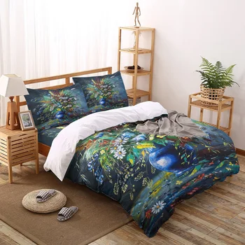 

Colorful Flowers Art Flower Cluster Impressionism Oil Printed Duvet Cover Set 4 Piece Bedding Set Home Textile Customizable