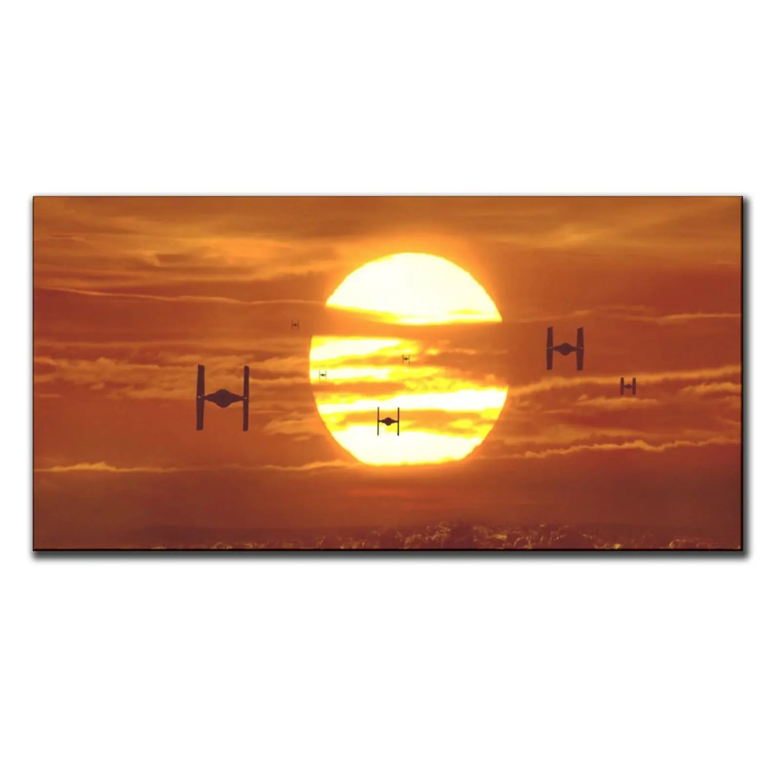 TIE Fighter закат VII Пробуждение силы холст художественный плакат и настенный принт