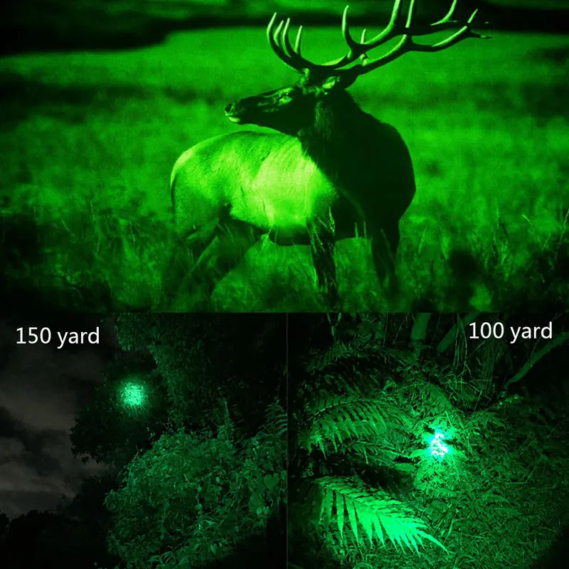 Ультраяркий зеленый светодиодный фонарик Съемный Перезаряжаемый Регулируемый походный фонарик, охота, рыбалка и туризм