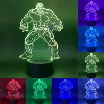 

Disney Avengers 3D LED Night Light Hulk 7 Color Changing Lamp Room Decoration Action Figure Toy For Christmas Gift