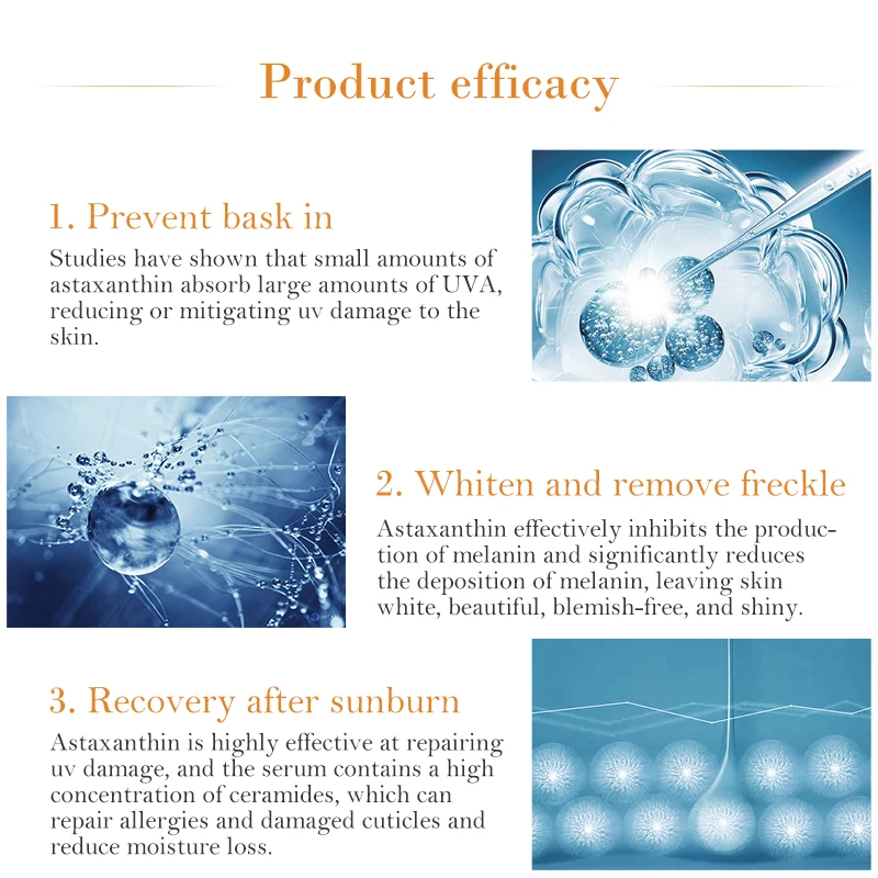 FTEENPLY Astaxanthin Сыворотка для лица отбеливающий увлажняющий с гиалуроновой кислотой эссенция Глубокое восстановление солнцезащитный крем для лица Питательный Уход за кожей
