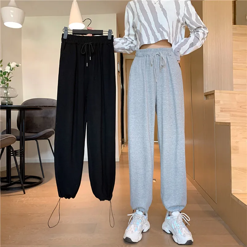

Korean Style Woman LooseSweatpants Women Joggers Grey High Waist Pants Comfort Simple Basic Casual Fashion Trousers Streetwear
