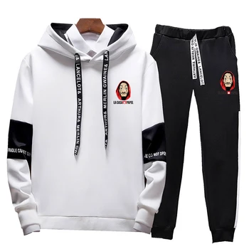 

2020 Men Sets New Casual Solid Patchwork Male Hooded Tracksuits Spring Summer Men's Sportswear Hoodies+Pants 2PCS Sporting Suits