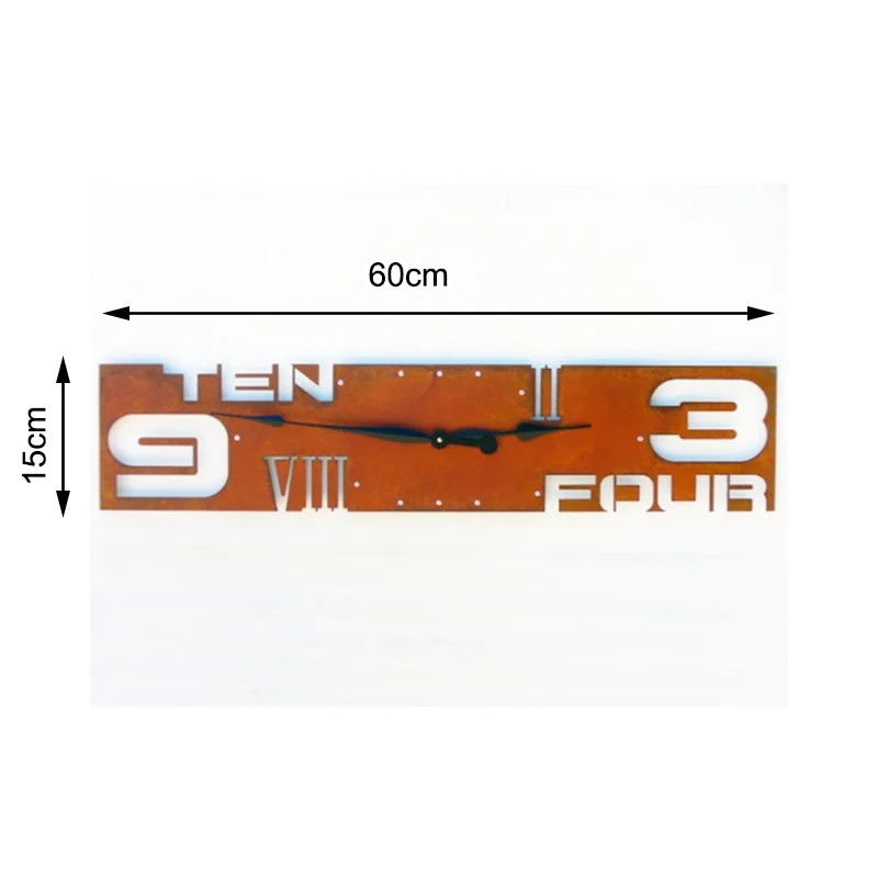 Retro Rust Silent Wall Clock 3D Acrylic Living Room Clocks Minimalist Industrial Style Fashion Wall Clock Creativity Home Decor