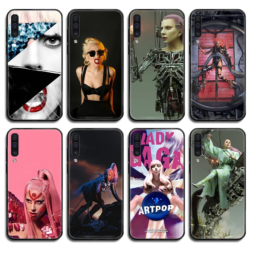 Женский силиконовый чехол gaga chromatica hoesjes черный для телефона Samsung Galaxy A C Note 3 4 5 6 7 8 10
