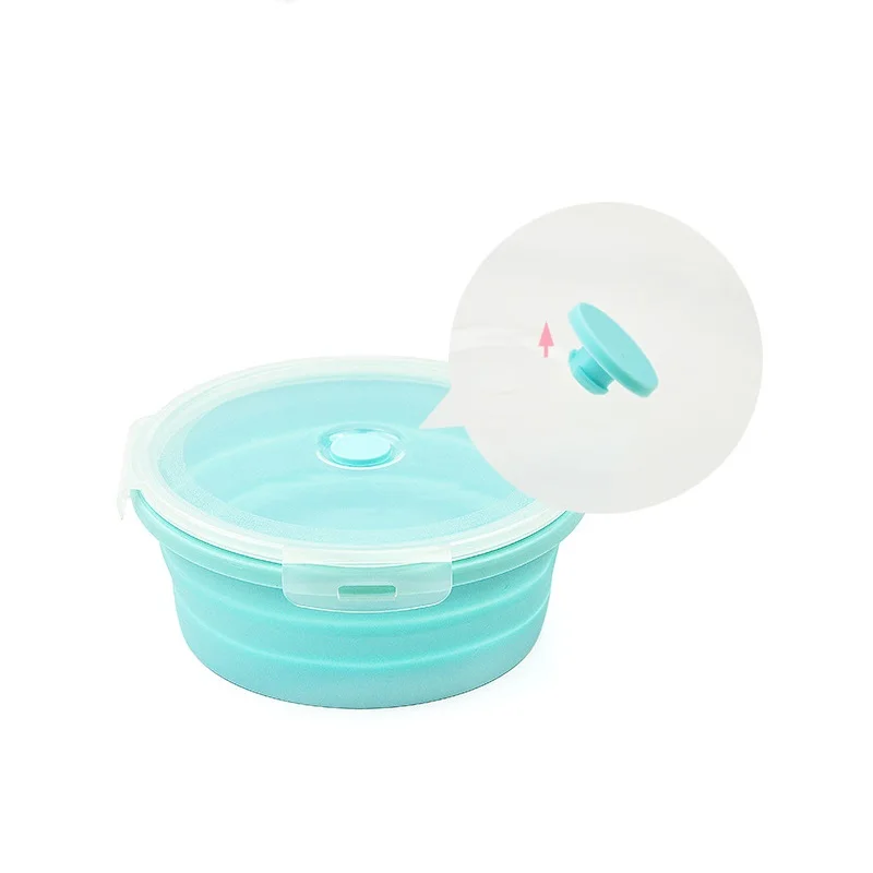 Almoço Silicone Rodada Recipientes de Comida de