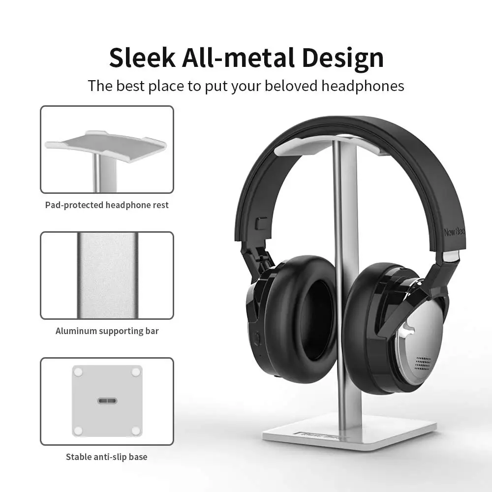 Headphone Stand Headset Holder Aluminum Supporting Bar Flexible Headrest ABS Solid Base for Bose QC15 QC25 QC35 700 Headphones