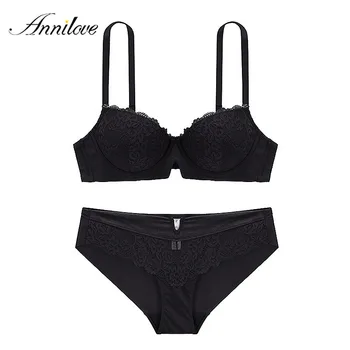 

Annilove Sexy Lace Women Bra Set Gather Bra Top Lace Underwear Panty Set Bra Brief Female Intimates